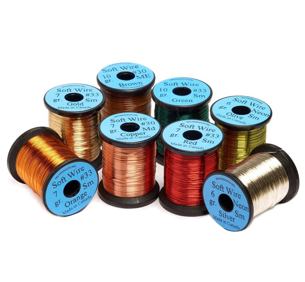 Uni Neon Copper Wire (Pack 20 Spools) Medium Green Fly Tying Materials